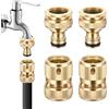 Zocipro 2 Paia Adattatore in Ottone per Rubinetto, 2 in 1 Connettore per Rubinetto 1/2" e 3/4", Connettore Rapido e Resistente per Irrigazione da Giardino, Idropulitrice