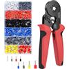 CUBTEM Pinza Crimpatrice Capicorda, con 1300 Capicorda Elettrici a Crimpare - Pinza Capicorda e Puntalini Elettrici a Crimpare Gamma 0,25-10mm² per Auto e Installazioni