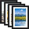 Jokisa Cornice 4 pezzi 30x40cm, cornice 40x30 nera, cornice per foto, immagini, poster (Nero, 30 x 40 cm)