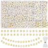EUES Perline Lettere per Braccialetti 7 X 4 mm,Perline a Forma di Lettera A-Z, Rotonde in Acrilico per Friendship Bracelet Kit,Gioielli Fai da Te,Raccialetti (Oro)