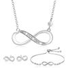 Aucuu Parure Gioielli, Set di Collana Bracciale e Orecchini, Collana Donna, Bracciale da Donna, Orecchini da Donna, Regalo Gioiello Natale Compleanno Mamma Fidanzata Moglie Anniversario