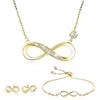 Aucuu Parure Gioielli, Set di Collana Bracciale e Orecchini, Collana Donna, Bracciale da Donna, Orecchini da Donna, Regalo Gioiello Natale Compleanno Mamma Fidanzata Moglie Anniversario