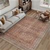 PureCozy Passatoia Lavabile per Corridoio 60x240cm, Design Vintage a Pelo Corto, Antiscivolo E Morbido, Facile da Pulire per Cucina, Corridoio, Soggiorno, Camera da Letto E davanti Al Letto, Rosso