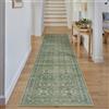 PureCozy Passatoia Lavabile Verde Corridoio 60x240cm, Vintage per Living Room, a Pelo Corto, Antiscivolo, Morbido, Stile Boho Retro per Cucina, Camera da Letto, Sala da Pranzo
