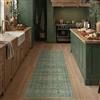PureCozy Passatoia Lavabile Verde Corridoio 60x180cm, Vintage per Living Room, a Pelo Corto, Antiscivolo, Morbido, Stile Boho Retro per Cucina, Camera da Letto, Sala da Pranzo