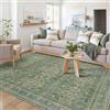 PureCozy Tappeto Verde per Soggiorno 160x230cm, Lavabile Vintage per Living Room, a Pelo Corto, Antiscivolo, Morbido, Stile Boho Retro per Cucina, Camera da Letto, Sala da Pranzo