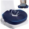 Feagar Cuscino Coxis Emorroidi in Memory Foam Cuscino Sedia Ufficio e Auto Driver Antidecubito con Anello Regolabile, Alleviare la pressione del coccige e Sciatica