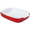 Pyrex Firma Piatto Rettangolare Firma in Ceramica, Ceramica, Rosso, 42,2 x 26,7 x 7,5 cm