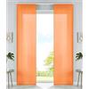 Gardinenbox Set di 2 tende a pannello in microfibra, 245 x 60 cm (altezza x larghezza), arancione, tessuto oscurante, con guide di scorrimento e aste di contrappeso, 85600N2