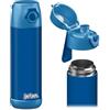 Jarlson® Borraccia Termica Bambini 500ml MALI [SENZA BPA e FTALATI] Bottiglia Acciaio Inox - Termos per Acqua per Bambino e Bambina - Mantiene Freddo - Ideale per Scuola, Sport e Viaggi (Blu