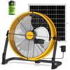 T-SUNUS Ventilatore Solare da Pavimento, T-SUNUS Ventilatore Industriale da Pavimento Potente Ricaricabile, Silenzioso, Regolazione continua della velocità per Campeggio Cantiere Magazzino Fabbrica Ø 30cm
