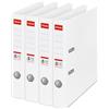 Esselte Registratore con Meccanismo n.1, Raccogli documenti A4 con meccanismo a Leva e sistema di bloccaggio, Etichette dorsali sostituibili, Capacità 350 fogli, Dorso 5 cm, Bianco, 4 pezzi, 390811400