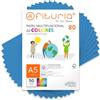 OFITURIA Fogli Colorati A5 80g, Confezione da 50 Fogli - Carta Colorata per Lavoretti, Stampante e Scrapbooking - Fogli A5 Colorati - Ideale Origami, Ufficio e Scuola (Blu)