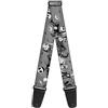 Buckle-Down GS-WDY041 - Tracolla per chitarra Nightmare Before Christmas Jack Sally Cemetery Scene Grigio 6 cm di larghezza, 84-60 cm