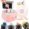 LWMTT Kit Ceretta Brasiliana 500ml Scaldacera Professionale Elettrico con 400g Perle di Cere, Scalda Cera per Ceretta Viso, Sopracciglia, Bikini e Corpo Cera Brasiliana Kit Completo - Rosa