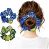 Berkin Arts Set da 2 scrunchies in raso artistico da donna - Elastici senza pieghe per ragazze | Adatti a tutti i tipi e texture di capelli, perfetti giorno e notte(Notte Stellata)