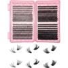 DAFNE 640 Pezzi Ciglia Finte Extension Ciglia, 30-40-60-80D Curl Ciglia Finte Ciuffetti per Estendere le Ciglias a Casa Eyelashes Naturali per Ragazze e Donne Principianti (9-16mm Mix)