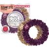 Invisibobble Scrunchies per capelli raso viola e oro Sprunchie Slim x2 - Elastici per capelli scrunchie con un elastico a spirale all´interno - Scrunchies raso
