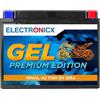 Electronicx GEL YB16AL-A2 Batteria Moto 12V 17Ah - Senza manutenzione, robusta, sigillata, 205A CCA - per moto, scooter, quad, ATV - 206×70×162 mm, tecnologia GEL