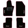 QUEMAR Tappetini Auto per 500X 2014-2024, Bordo Fucsia, 4 Ricami | Kit Tappeti Moquette e Gomma su Misura / Set 2 Anteriori + 2 Posteriori / Ricami e Colori Personalizzati / Antiscivolo