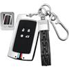 Rondrive Custodia per Chiave Auto in Metallo Protezione per Renault Clio 5 Megane E-Tech Grand Scenic E-Tech Electric (IV/4) Kadjar Koleos 2 Zoe Accessorio per Telecomando Argento