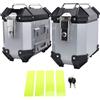Fabater Coppia Valigie Laterali per Moto, Borsa Laterale Rigida per Moto in Lega di Alluminio 18 Litri con Serratura di Sicurezza e Maniglia per Bagagli del Casco, Portaoggetti (SILVER)