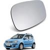 Esselle Parts Specchio Retrovisore per Fiat Panda 169 Dal 2009 Sinistro Lato Guida, Vetro Ricambio Esterno con Piastra ABS, Montaggio Plug & Play