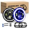 RIGIDON 2 x 7 Pollici Rotonda Fari Led con Anello di Montaggio, 50W 5000LM | Blu DRL, 4 modalità di Illuminazione, Led Off Road Hi/Lo Fascio DRL Anteriore Faro Lampada per Wrangler JK TJ LJ CJ Hummer