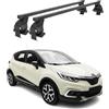 OMAC Barre Portatutto Trasversali in Acciaio per Renault Captur I 2013-2017 Pre-FL - Antifurto Incluso - Testato City Crash - DIN 75302:2019 - ISO/PAS 11154:2006 - Carico Massimo 50 kg Nero
