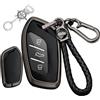 Rondrive Custodia in metallo per chiave auto, adatta per MG ZS 2025 HS MG4 MG EHS MG3 Hybrid+ 2024 ZS Hybrid+ EV MG5 3 tasti accessori cover portachiavi nero