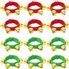 Augshy 12 braccialetti natalizi a forma di campanellino, strumenti musicali, accessori per feste per bambini, decorazioni per feste (6 pezzi rossi e 6 verdi
