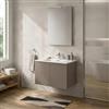 Inbagno Mobile Bagno Sospeso 80 cm Tortora - Mobiletto Lavabo Moderno a Due Ante Push and Pull - Mobile Già Montato con Lavandino ad Incasso Linea Tierra