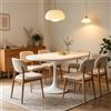 AuraFurn Tavolo da pranzo a tulipani allungabile, 100-130 cm, tavolo rotondo/ovale, in MDF per 2-6 persone, altezza 80 cm, moderno tavolo da pranzo per soggiorno, cucina, struttura in acciaio al