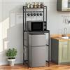 Housolution Supporto per Mini Frigo 2 Livelli con Stoccaggio, Nero