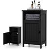 LIFEZEAL Mobiletto Bagno Salvaspazio con 1 Anta e Ripiano Interno Regolabile, Armadietto da Bagno da Terra in Legno, Mobiletto Multiuso di Gran Capacità, 40 x 30 x 70 cm (nero)