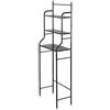 POPSPARKk Scaffale da bagno, scaffale per bagno, su WC o lavatrice, 3 ripiani (nero)