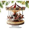 Générique Decorazione a giostra - Carosello per scena di Natale in acrilico 2D | Carosello rotondo di Natale di lunga durata | Casa di villaggio di Natale-l per interni, esterni, decorazione