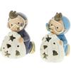 etm Formoso Bomboniera Bambino Vestito da Sub in Resina colorato con LED Battesimo Nascita h 10 cm Set 2 pz Art 04A083