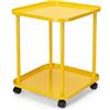 MIJOMA Tavolino con ruote in metallo giallo per casa