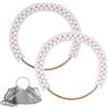 PH PandaHall 2pz Manici con Perle Bianco per Borse Uncinetto Rotondi 12cm