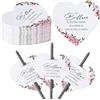 QEEYON 100 Pezzi Grandi Etichette Stelline Scintillanti Forma di Cuore Cartoncino Scintille Luminose Matrimonio Decorazioni per Nozze Sposi Promessa Anniversario Fidanzamento(Fiori)
