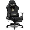 Symino Sedia Gaming Ergonomica con Braccioli 2D, Reclinabile 150°, Poggiapiedi, Tessuto Traspirante, Poggiatesta Reg. - Portata 150 kg