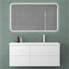 Mai & Mai Mobile Bagno Sospeso 46x120x54cm Bianco Opaco, Lavabo e Specchio | Mobile da Bagno con 4 Cassetti Include Lavabo Bianco 120cm e Specchio LED, Seria Moment
