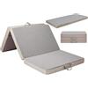 Gwydre Materasso pieghevole in memory foam, materasso portatile da pavimento con copertura lavabile, pieghevole per viaggi, campeggio e yoga (190 x 75 x 10)