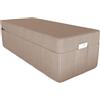POKAR Fodera per Materasso Pieghevole 160x195x15 cm | Funzione Pouf con Tasche Laterali | Copertura per Materasso per Ospiti | Lavabile | Certificato OEKO-TEX | Prodotto nell'UE | Beige