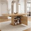 Moimhear Tavolo da pranzo ovale allungabile, 140/200 x 80 x 75 cm (lunghezza x larghezza x altezza), con vano portaoggetti, tavolo da caffè per il tempo libero, tavolo da pranzo salvaspazio, con