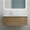 Mai & Mai Mobile Bagno Sospeso 100cm con Lavabo Bianco, Marrone chiaro