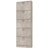 HM hemax HOME DESIGN HEMAX Scarpiera Salvaspazio Slim 5 Ante a Ribalta per Ingresso - Cemento