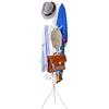 Cocoarm Appendiabiti A Stelo In Acciaio 8 Ganci 174 Cm, Bianco | Supporto Triangolare Per Equilibrio Stabile, Struttura In Tubo D'Acciaio Solido, Porta Cappotti Per Ingresso Camera Da Letto