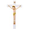 SHALOM - Crocifisso in Legno con Corpo in Resina Colorata. Altezza 23 Cm